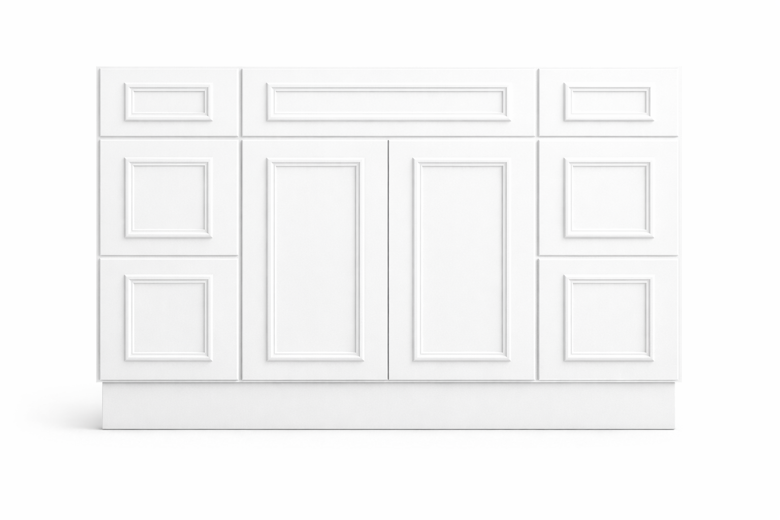 CRP-10161 Style Vanity Combination Six Drawer w/ Butt Doors in SW7757 High Reflective White